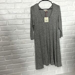 Super Soft Plush Skater mini Dress Grey scope neck‎ Womens size M conditions NEW